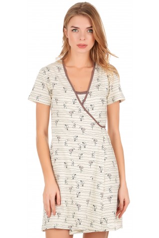 Жіночий халат із бавовни Barwa 0095 з мультяшним принтом